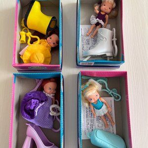 4 BABY SHOE BABIES Dolls & Accessories, Rare Irwin Skate Ballet Rain Dress Up